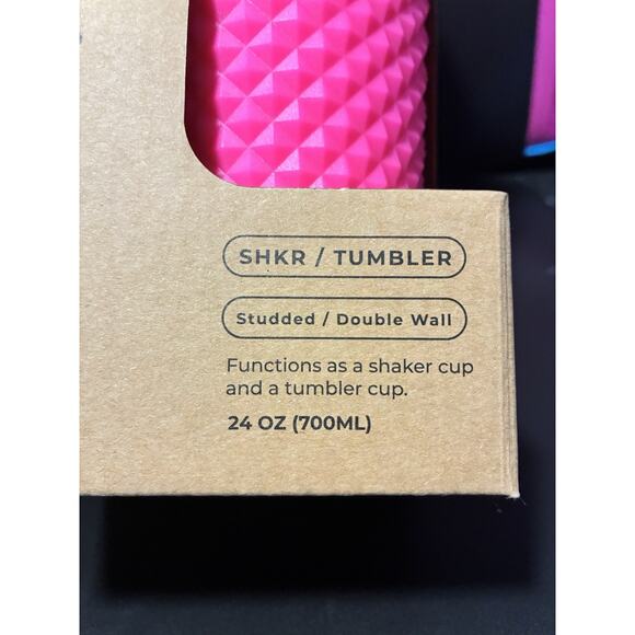 Hydro Jug Hydro Shkr 2 Lid Combo Shaker & Tumbler Cup 24 Oz Studded Hot pink - Picture 2 of 5